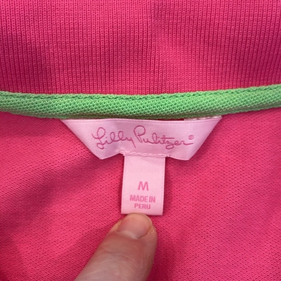 VGuC Lily Pulitzer pink cap sleeve activewear polo shirt - Picture 9 of 11